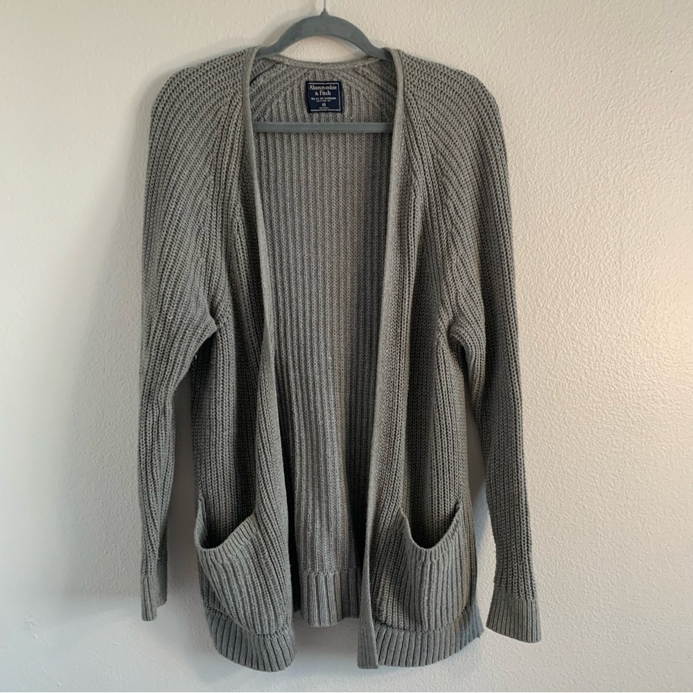 Abercrombie & Fitch Gray Cardigan Sweater